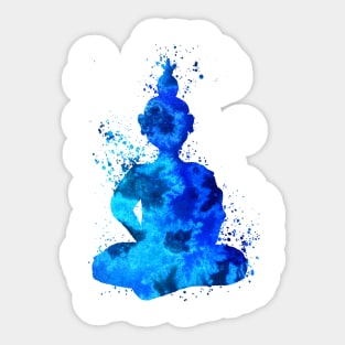 Blue Buddha Silhouette Sticker